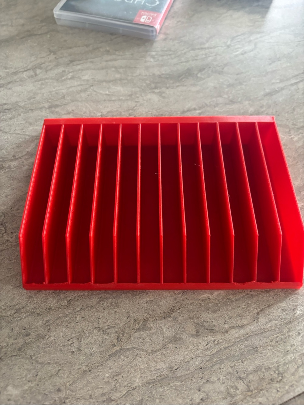 Red Tablet & Game Card Organizer Stand